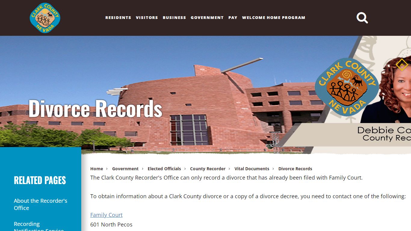 Divorce Records - Clark County, Nevada