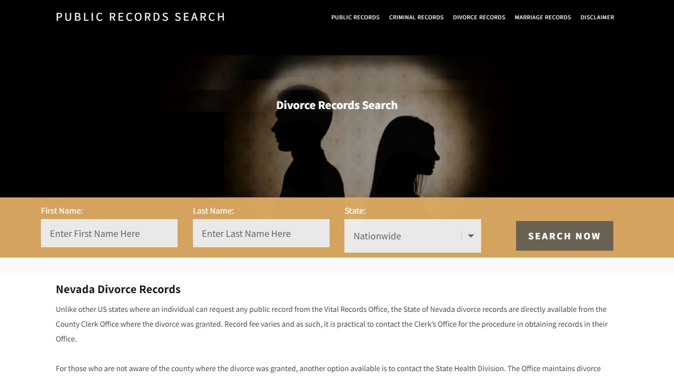 Nevada Divorce Records Enter Name and Search | 14 Days Free